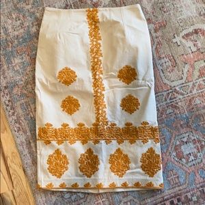 Brand new Anthropologie midi skirt with embroidery